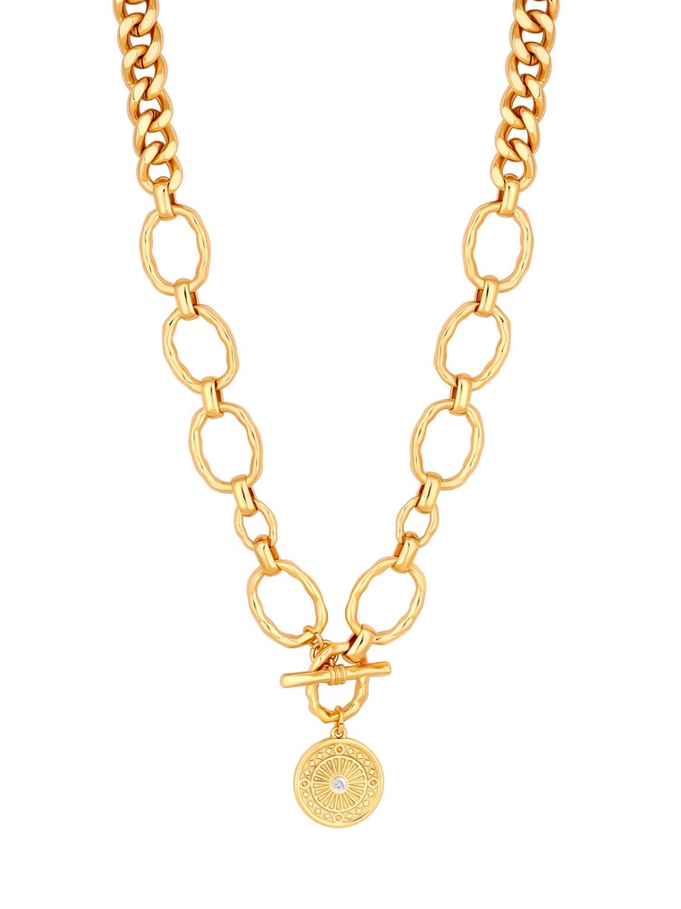 Mood Gold Polished Chunky Chain Medallion Necklace - Image 1 of 1