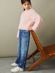 Reiss Pink Freida 4-9 yrs Fluffy Crew Neck Jumper - Image 3 of 4