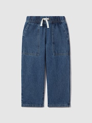 Reiss Blue Marloe 4-9 yrs Drawstring Waist Straight Leg Jeans - Image 2 of 4