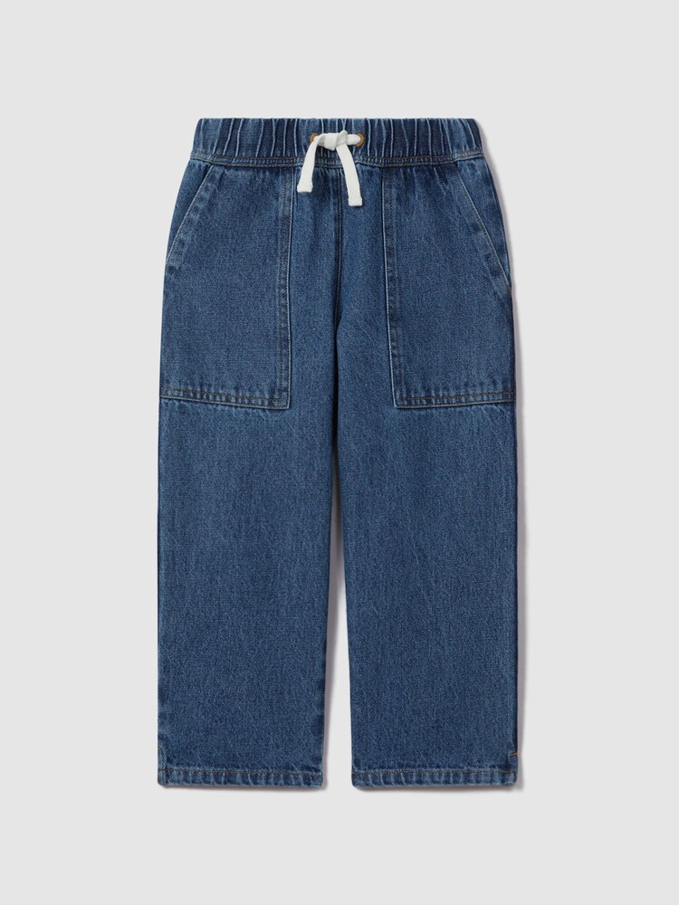 Reiss Blue Marloe 4-9 yrs Drawstring Waist Straight Leg Jeans - Image 2 of 4