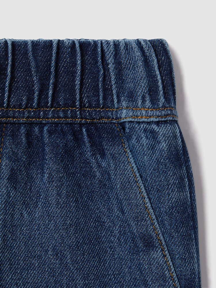 Reiss Blue Marloe 4-9 yrs Drawstring Waist Straight Leg Jeans - Image 4 of 4
