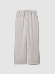 Reiss Dusty Blue Cleo Garment Dyed Wide Leg 100% Linen Trousers - Image 2 of 6