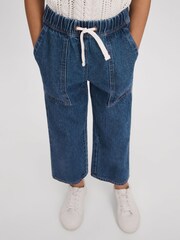 Reiss Blue Marloe 13-14 yrs Drawstring Waist Straight Leg Jeans - Image 3 of 4