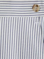 Reiss Soft Blue/White Barr Cotton Seersucker Adjuster Slim Fit Trousers - Image 5 of 5