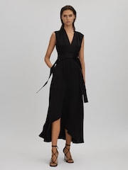 Асимметричное платье миди на бретелях Reiss Raya - Изображение 1 из 6