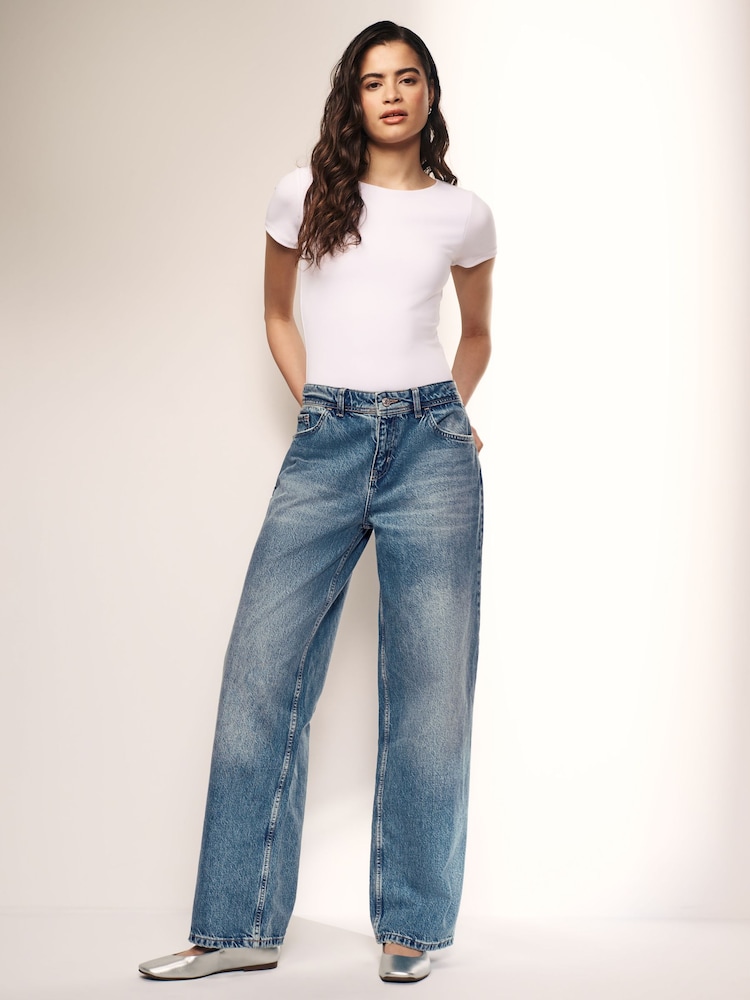 Dark Blue Baggy Wide Leg Jeans - Image 1 of 6
