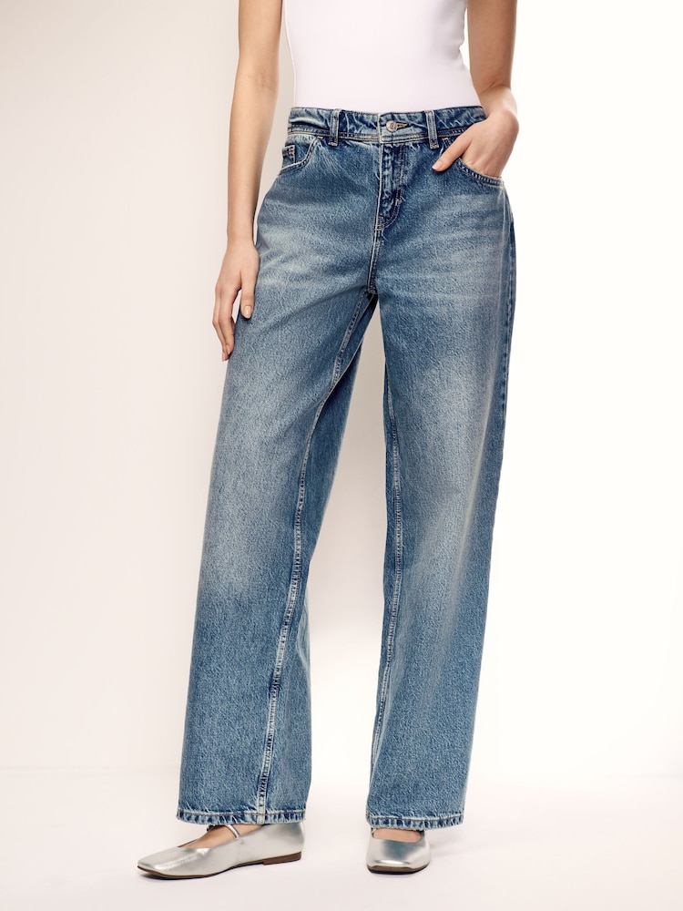 Dark Blue Baggy Wide Leg Jeans - Image 2 of 6