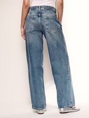 Dark Blue Baggy Wide Leg Jeans - Image 3 of 6