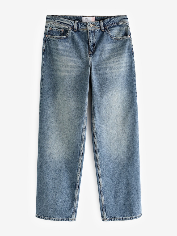 Ciemnoniebieski - Baggy Wide Leg Jeans - Image 5 of 6