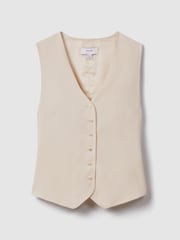 Reiss Cream Petra Single Breasted Waistcoat - Image 2 of 6