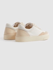 Reiss Natural Asha Canvas Leather Chunky Trainers - Image 4 of 6