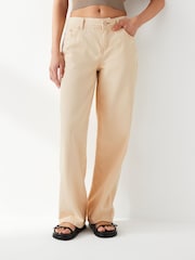 Ecru White Baggy Wide Leg Jeans - Image 1 of 5