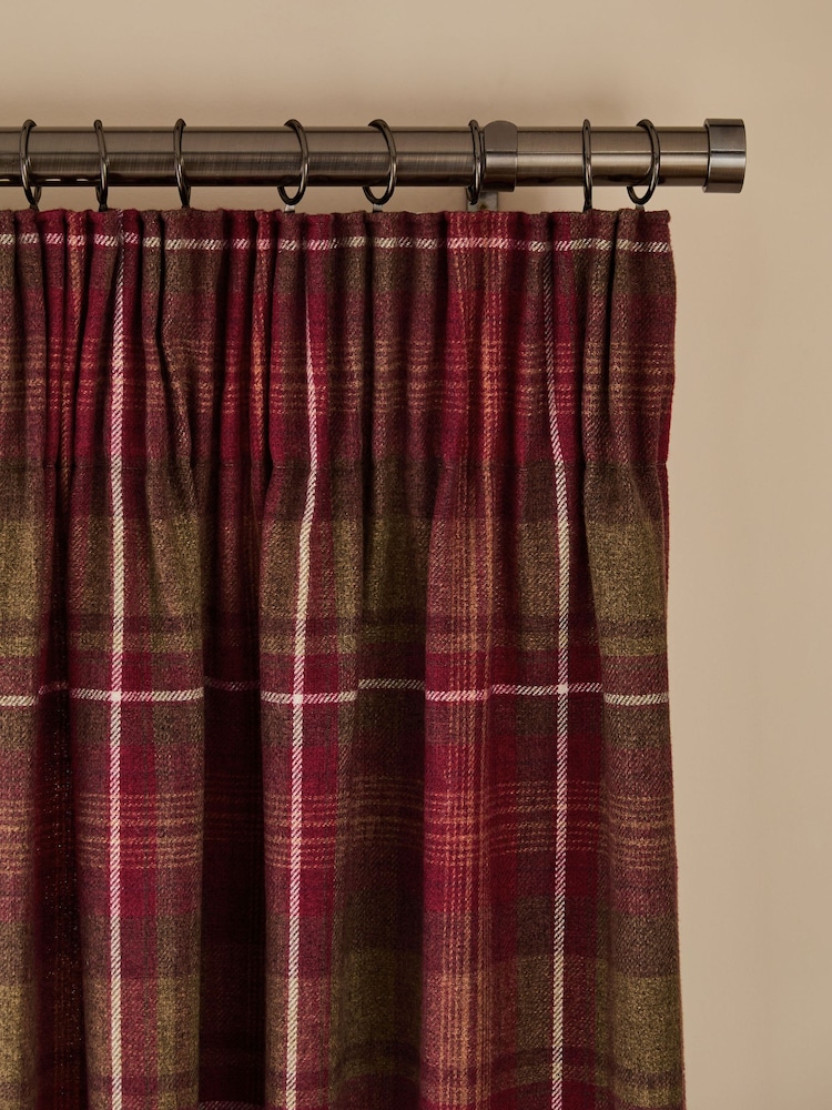 Highland Check Lined Pencil Pleat Curtains - Imagen 1 de 4
