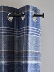 Cortinas com ilhós xadrez escovados - Imagem 1 de 4