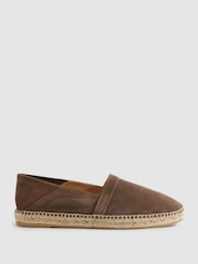 Reiss Coffee Esper Suede Espadrilles - Image 1 of 5