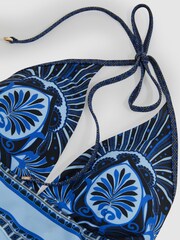 Reiss Blue Oe Monica Halterneck Printed Swimsuit - Image 6 of 6