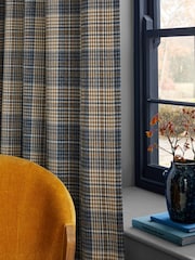 Cortinas forradas com ilhós de xadrez em tecido Dogtooth - Imagem 4 de 4