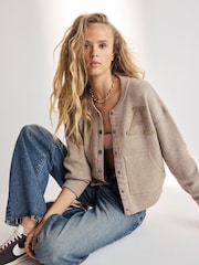 Nevtralno - Knitted Bomber jakna; suknjič pletena jopa - Slika 1 iz 8