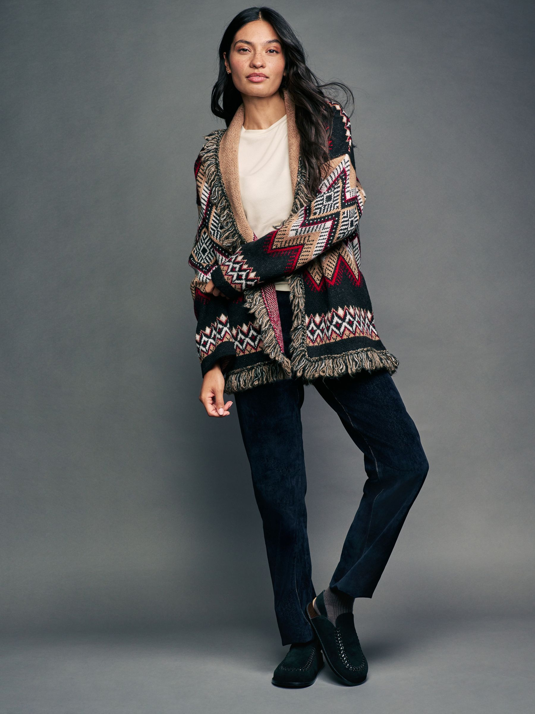 トップス andequal fringe design gritter knit fringe design gritter knit – andequal