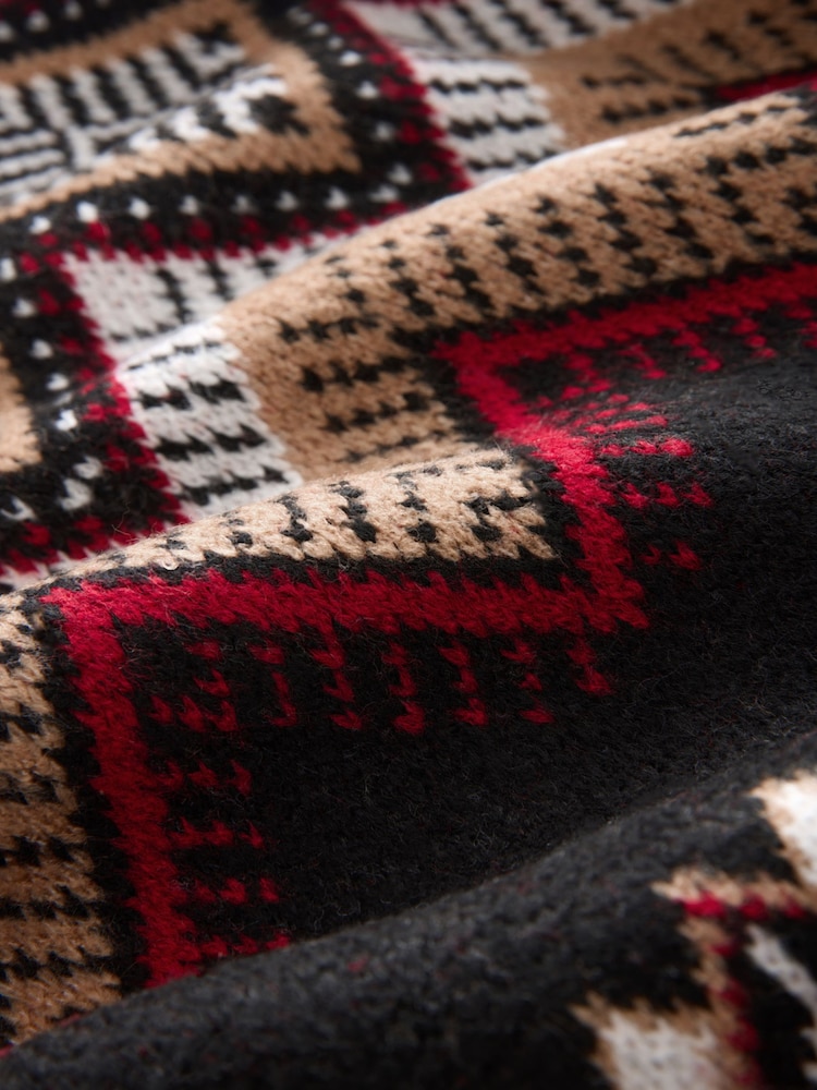 Multi Patterned Soft Touch Fringe Knitted Wrap Cardigan - Image 7 of 8