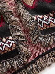 Multi Patterned Soft Touch Fringe Knitted Wrap Cardigan - Image 8 of 8
