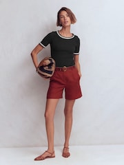 Boden Black Maddie Trim Detail T-Shirt - Image 4 of 5