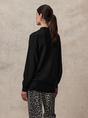 črna - Soft Touch Cosy Knit Longline pletena jopa - Slika 4 iz 8