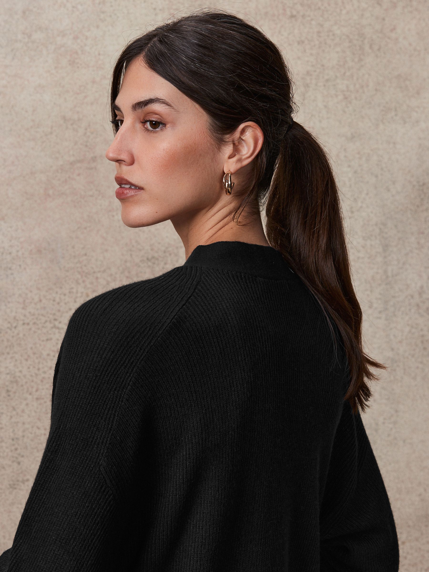 layered collar knit （black） Buy Black Soft Touch Cosy Knit Longline Cardigan from Next USA