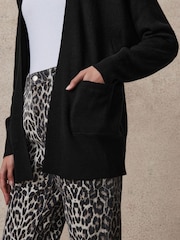 črna - Soft Touch Cosy Knit Longline pletena jopa - Slika 6 iz 8
