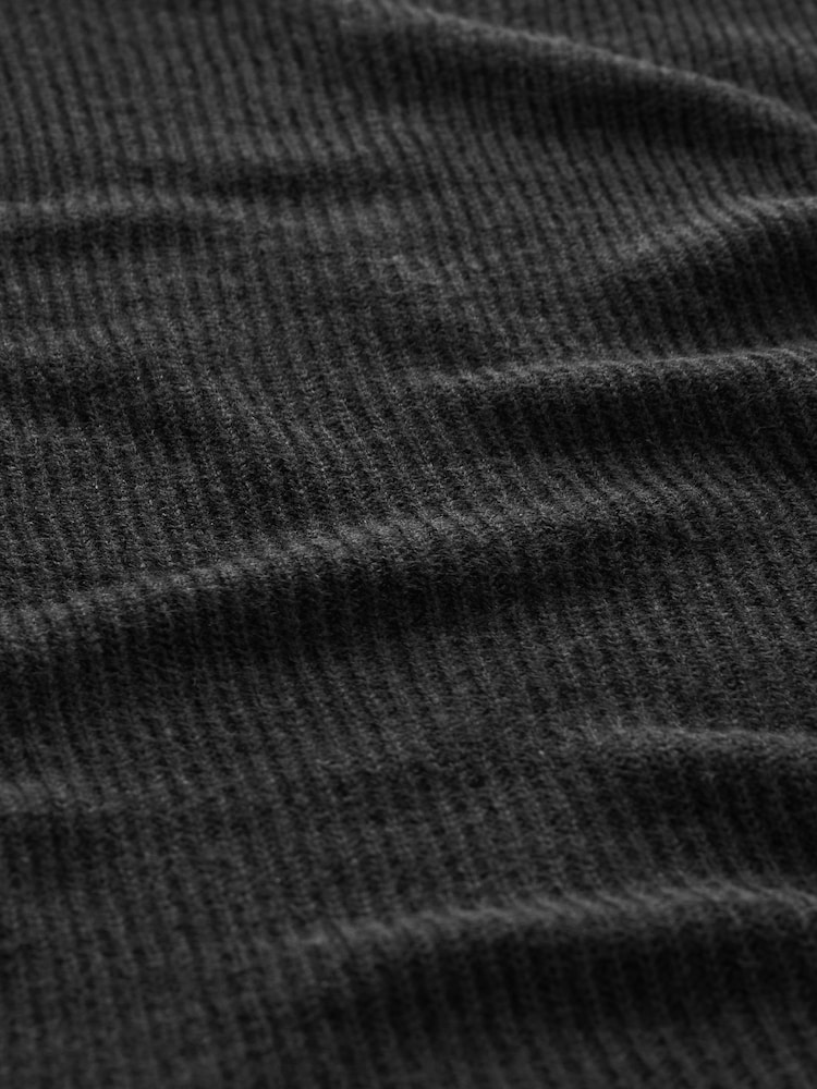 črna - Soft Touch Cosy Knit Longline pletena jopa - Slika 8 iz 8