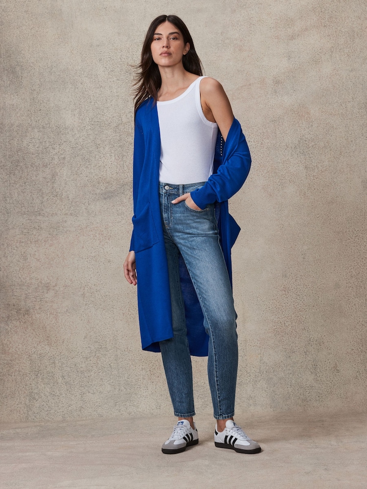 Bright Blue Longline Cardigan - Image 1 of 7