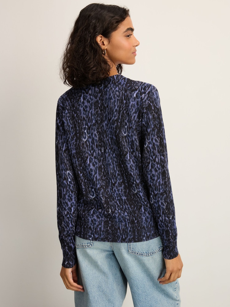 Modra majica Animal - Soft Touch Button Up pletena pletena jopa - Slika 2 iz 7