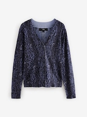 Modra majica Animal - Soft Touch Button Up pletena pletena jopa - Slika 5 iz 7