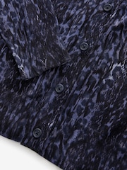 Modra majica Animal - Soft Touch Button Up pletena pletena jopa - Slika 7 iz 7