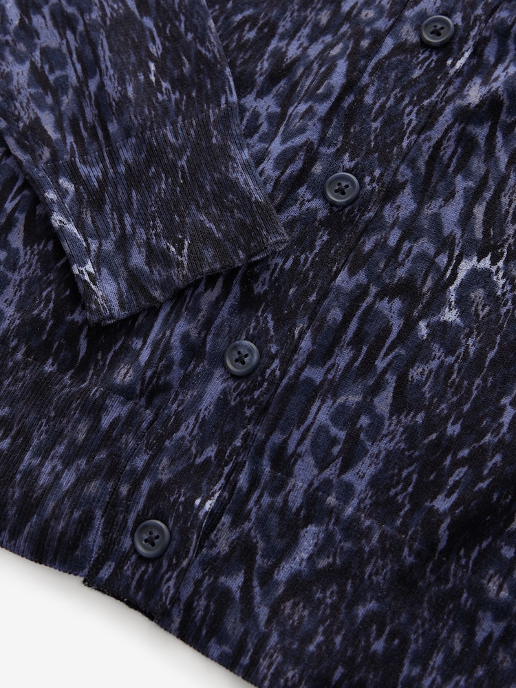 Modra majica Animal - Soft Touch Button Up pletena pletena jopa - Slika 7 iz 7