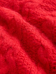 rdeča - Sparkle pentlja Button Cable Knitted pletena jopa - Slika 6 iz 7