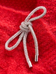 rdeča - Sparkle pentlja Button Cable Knitted pletena jopa - Slika 7 iz 7