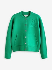 Živo zelena - Knitted Bomber jakna; suknjič pletena jopa - Slika 7 iz 8