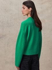 Bright Green Soft Touch Button Up Pocket Knitted Cardigan - Image 4 of 8