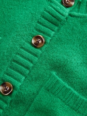 Bright Green Soft Touch Button Up Pocket Knitted Cardigan - Image 8 of 8