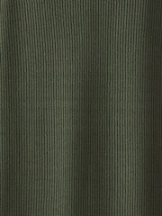 Verde kaki - Rochie pulover tricotată midi cu mânecă lungă și decolteu în V - Image 6 of 7