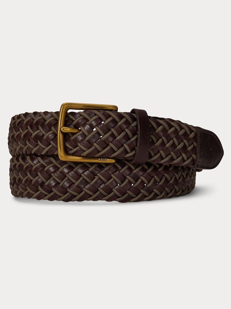 Polo Ralph Lauren Brown Leather Braided Belt - Image 1 of 1