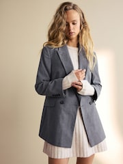 Ecru Cream Ribbed Fit And Flare Mini Knitted Jumper Dress With Wool - Image 2 of 7