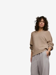 Neutral 100% Lambswool Knitted Hoodie Jumper - Image 2 of 7