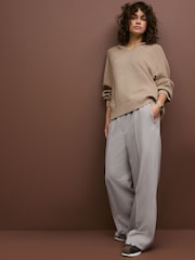 Neutral 100% Lambswool Knitted Hoodie Jumper - Image 3 of 7