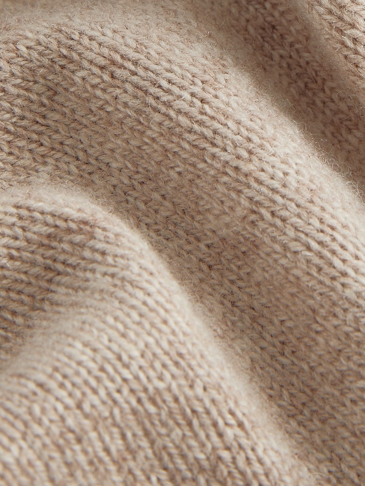 Neutral 100% Lambswool Knitted Hoodie Jumper - Image 7 of 7