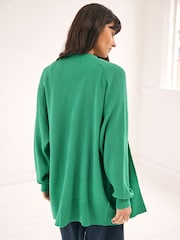 Živo zelena - Soft Touch Cosy Knit Longline pletena jopa - Slika 2 iz 5