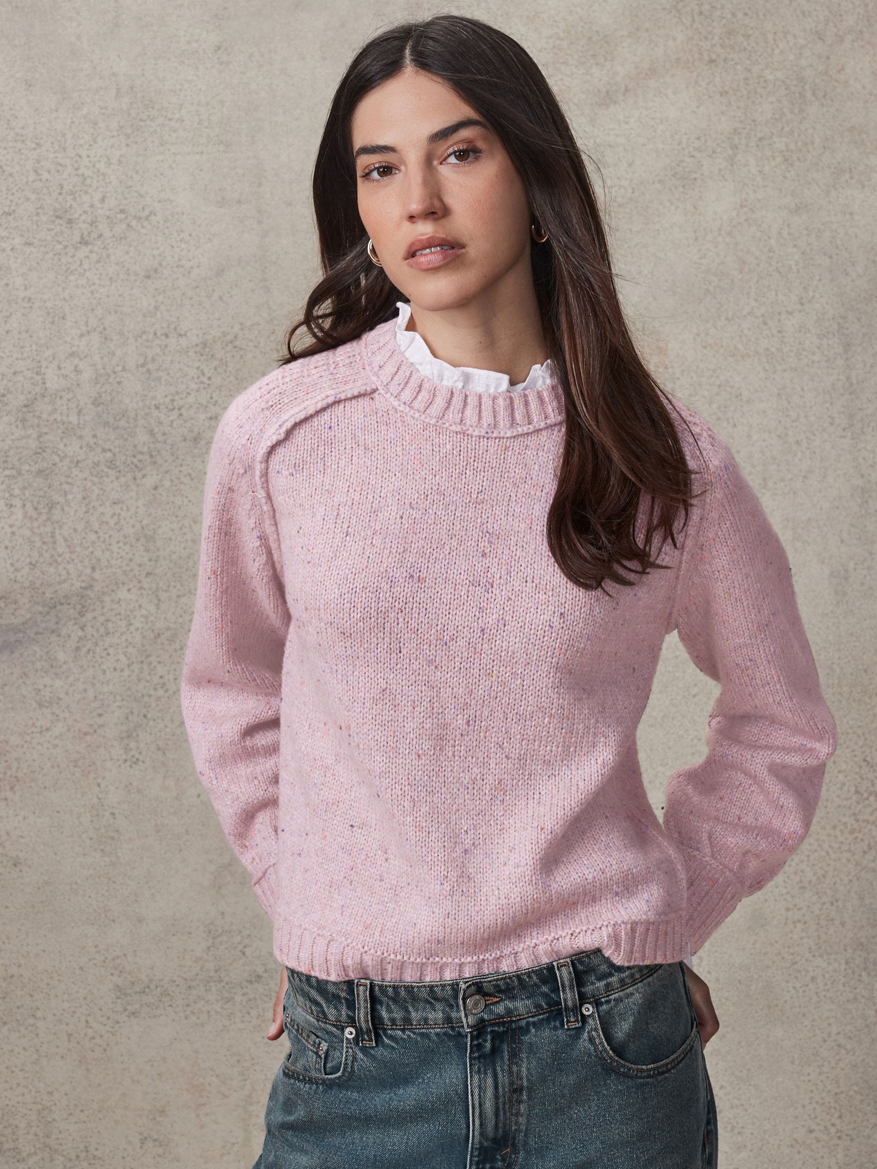 Pink ruffle jumper new arrivals