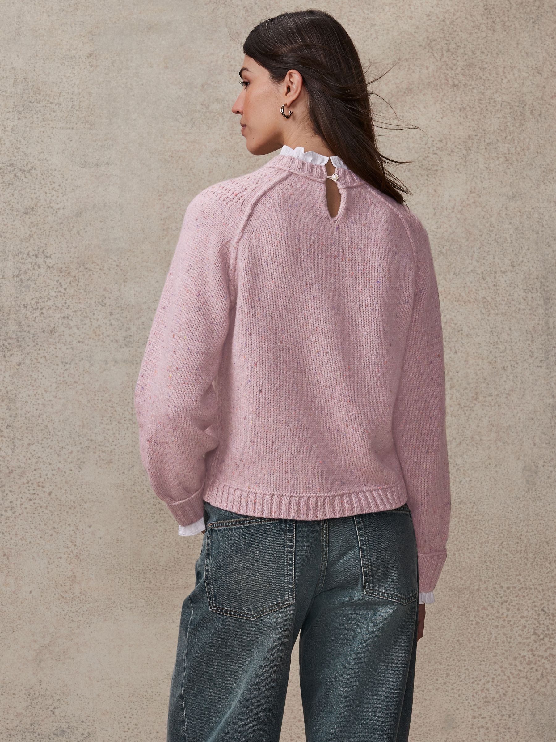 ÉPINE PARIS big knit pink Buy Pink Ruffle Neck Knitted 100% Cotton Jumper from Next