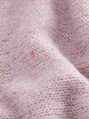 Pink Ruffle Neck Knitted 100% Cotton Jumper - Image 8 of 8